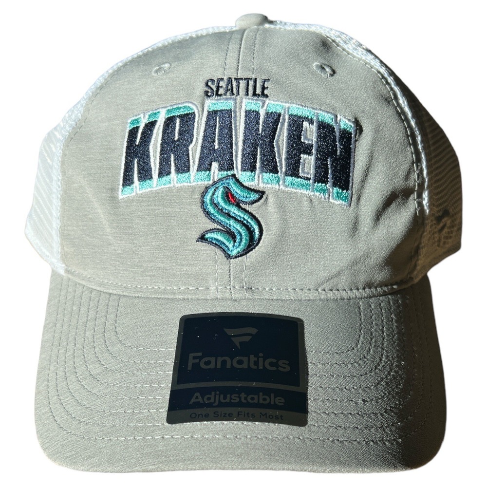 Seattle Kraken NHL Team‎ Trucker Strapback Hat Cap Gray Hat Adult NEW
